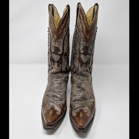 Vintage Brown Corral Cowboy Boots - Picture 2 of 3